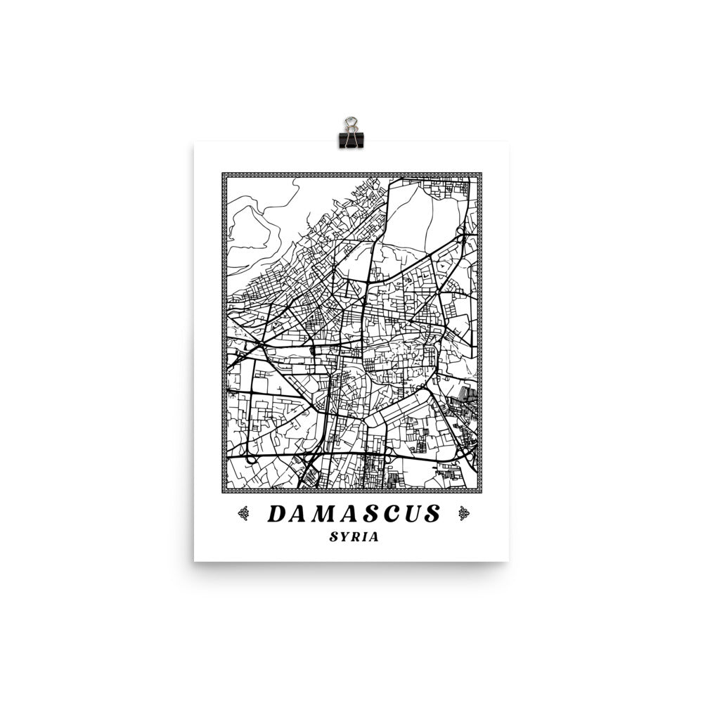 Damascus Map Poster damascus-map-poster