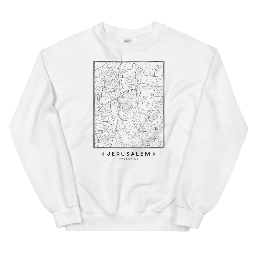 Jerusalem Map - Sweatshirt