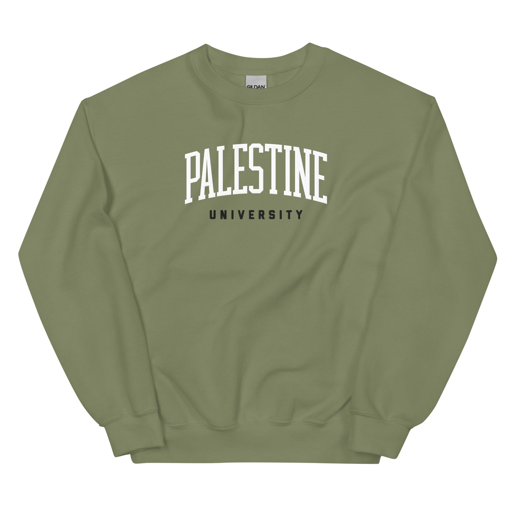 Palestine university sweatshirt in green by Dar Collective