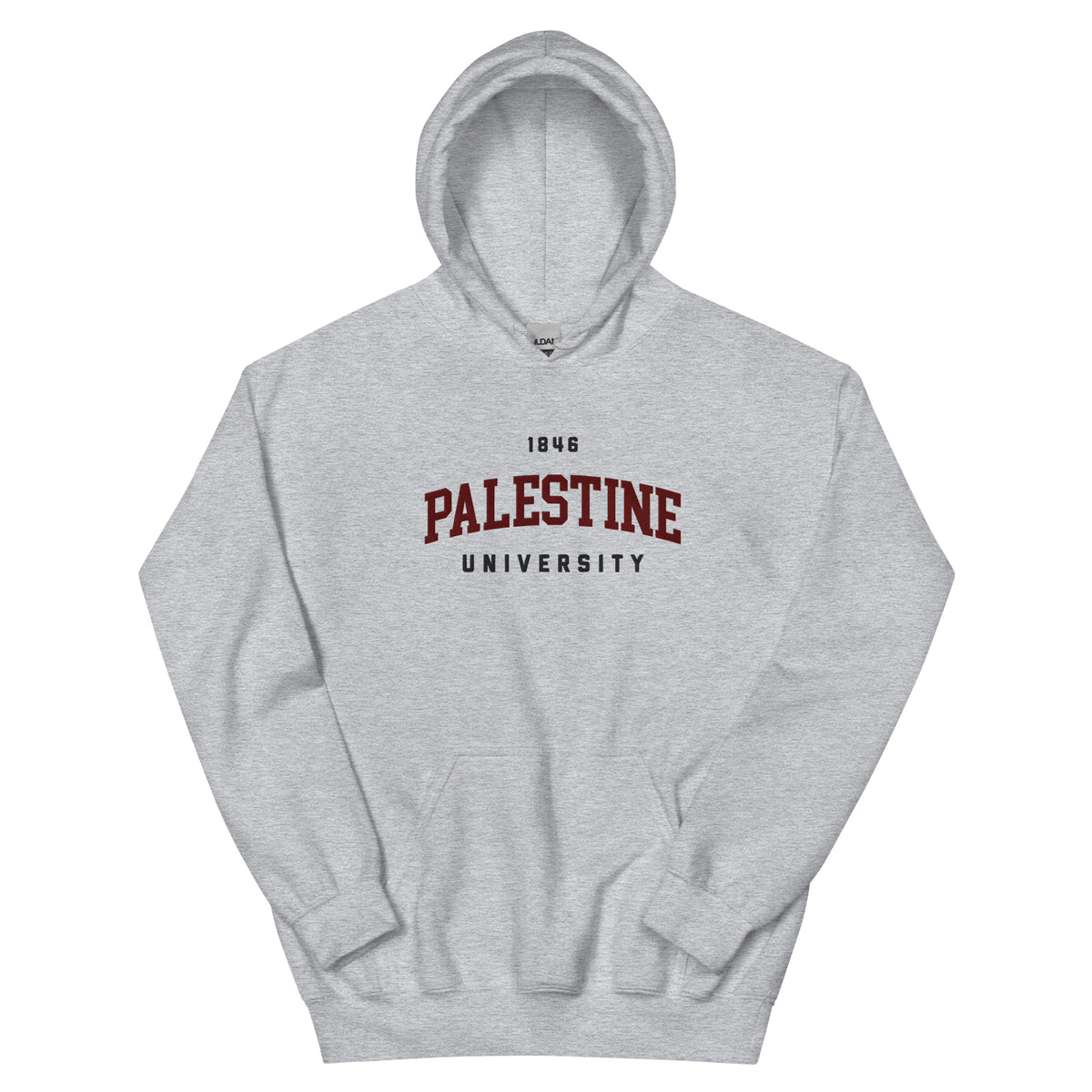 Palestine University 1846 hoodie in grey by Dar Collective