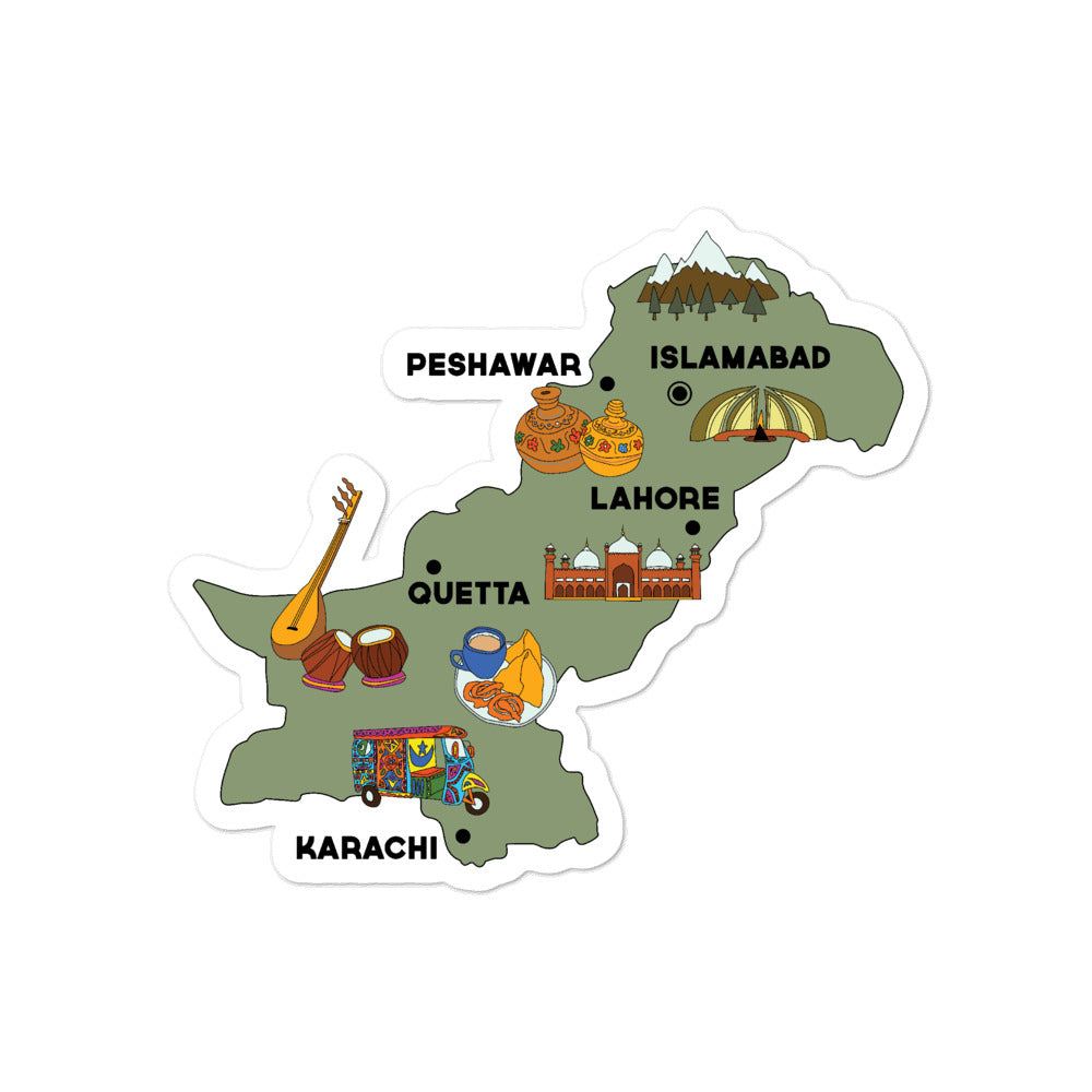 Map of Pakistan - Sticker