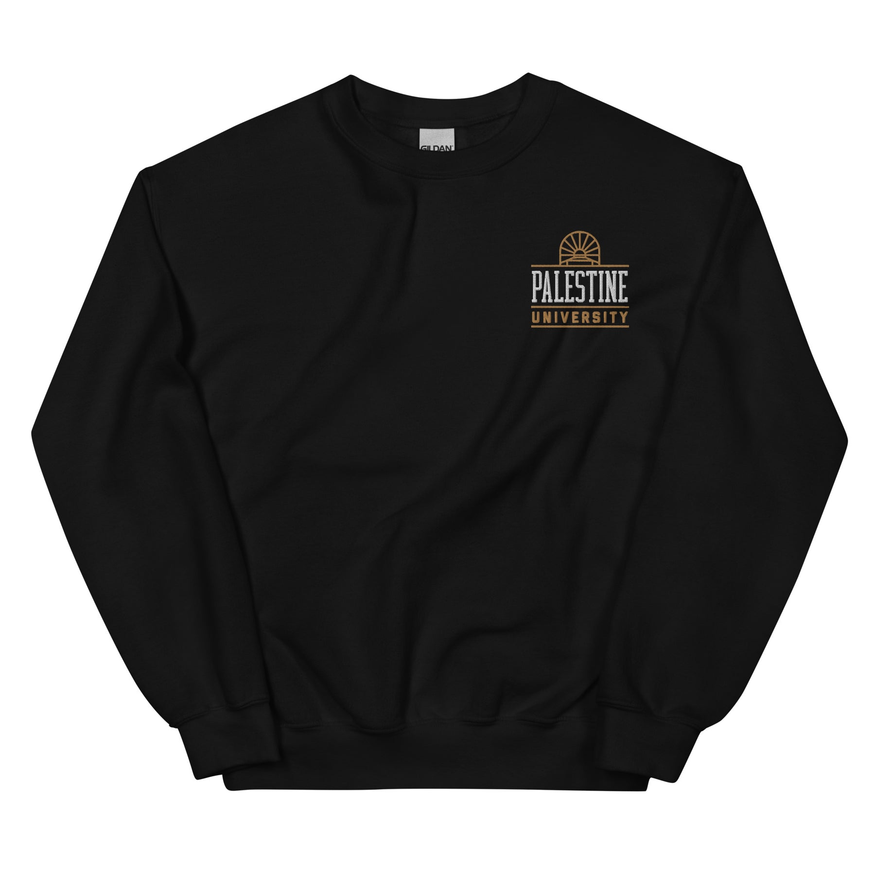Palestine University classic sweatshirt in black by Dar Collective