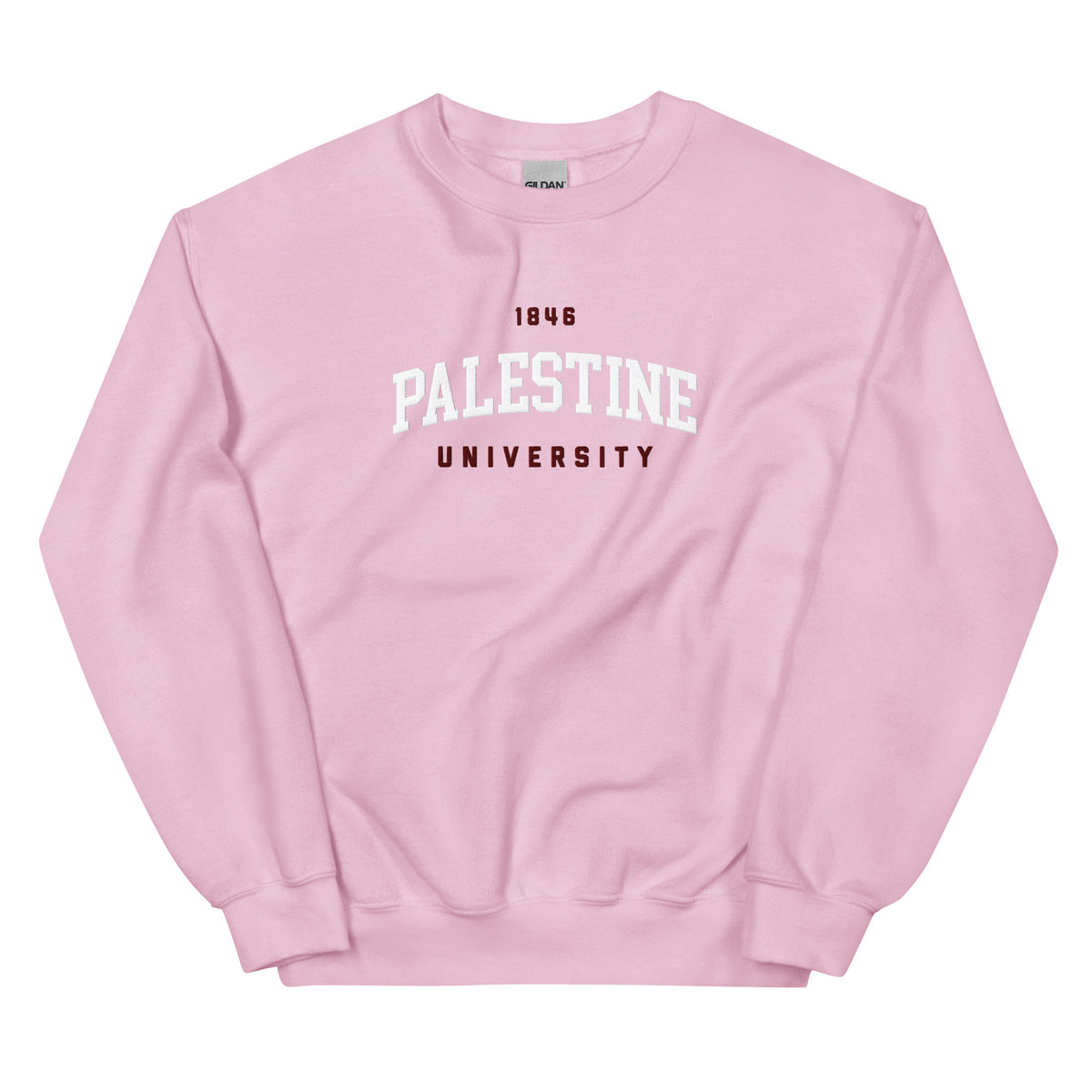 Palestine University 1846 sweatshirt in pink by Dar Collective