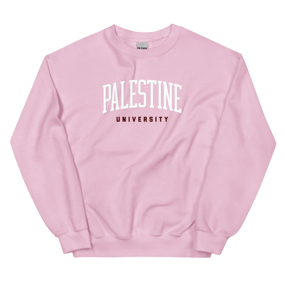 Palestine university sweatshirt in pink by Dar Collective