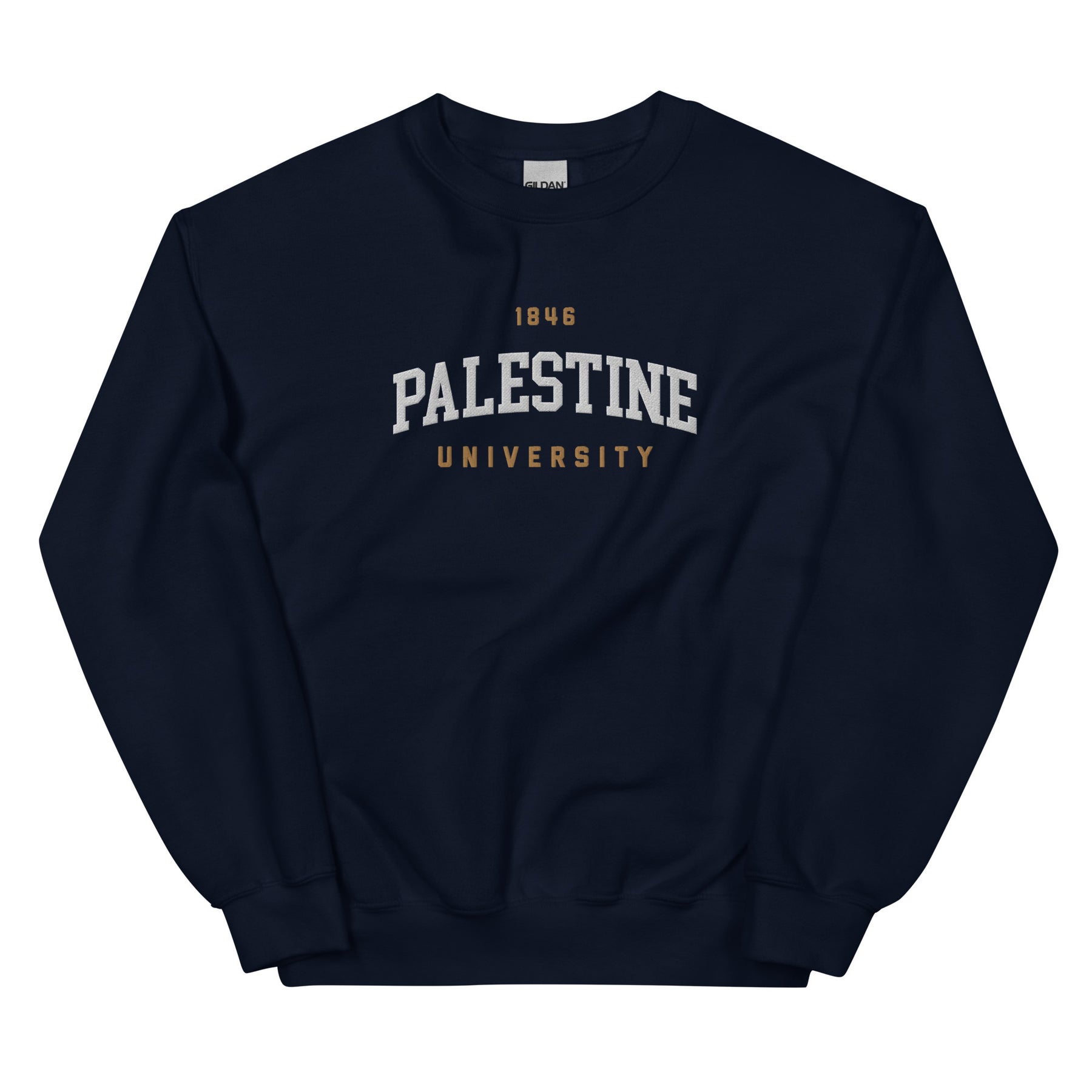 Palestine University 1846 sweatshirt in navy by Dar Collective