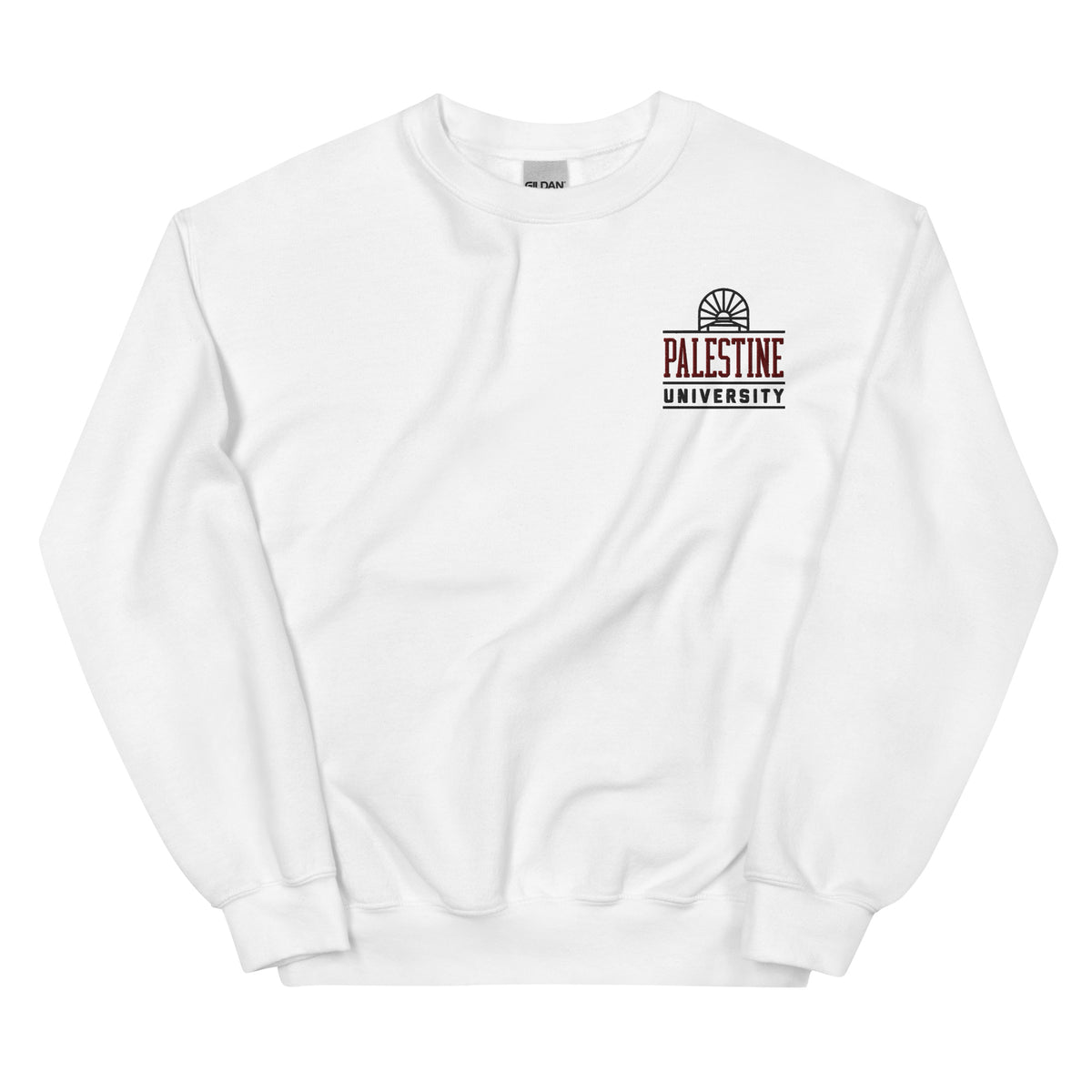 Palestine University classic sweatshirt in white by Dar Collective