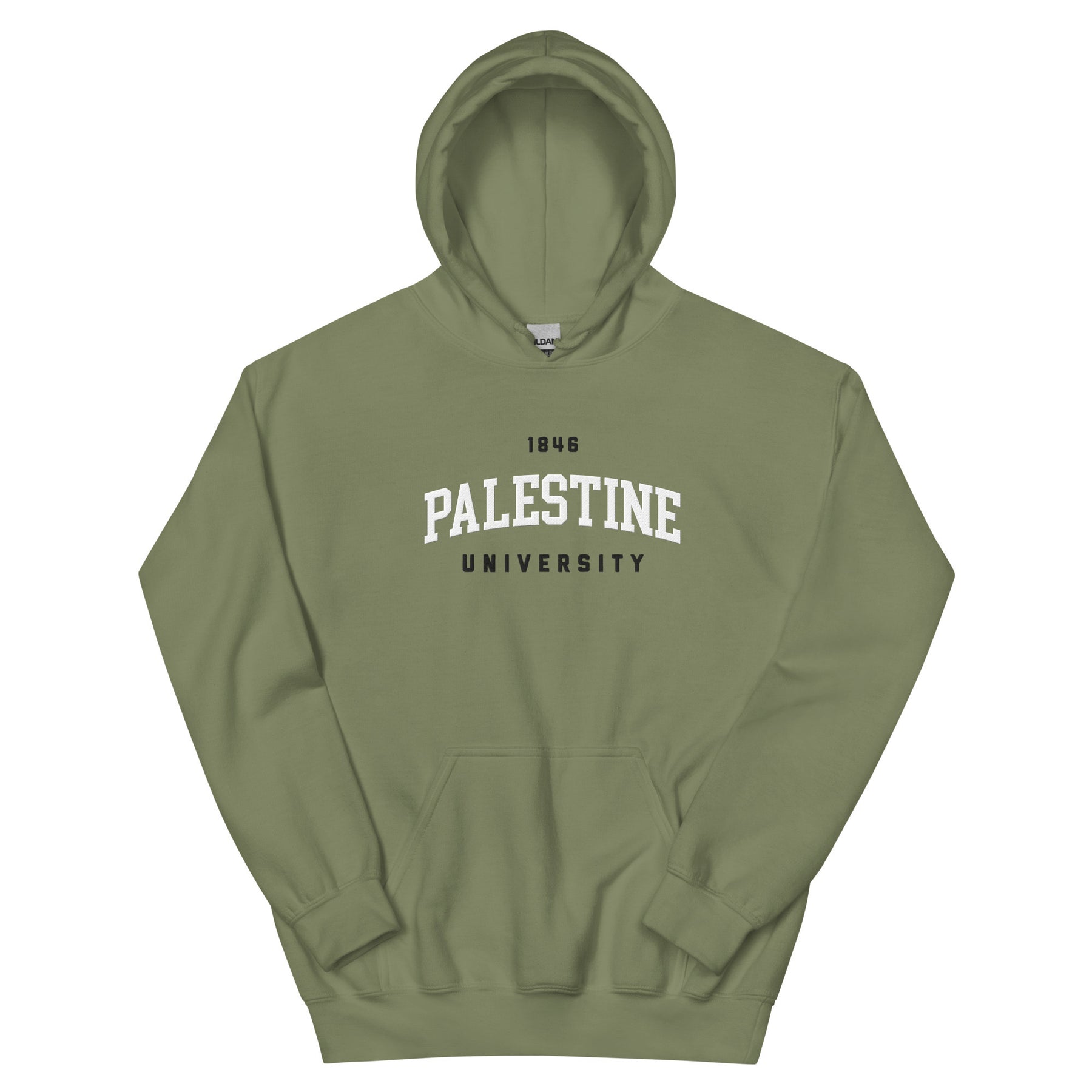 Palestine University 1846 hoodie in green by Dar Collective