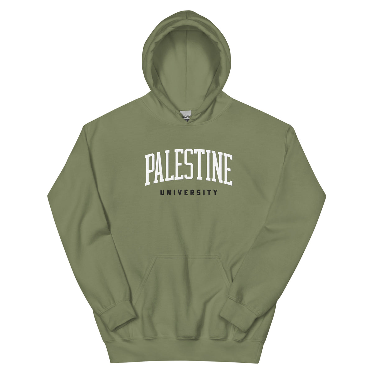 Palestine university hoodie in green by Dar Collective