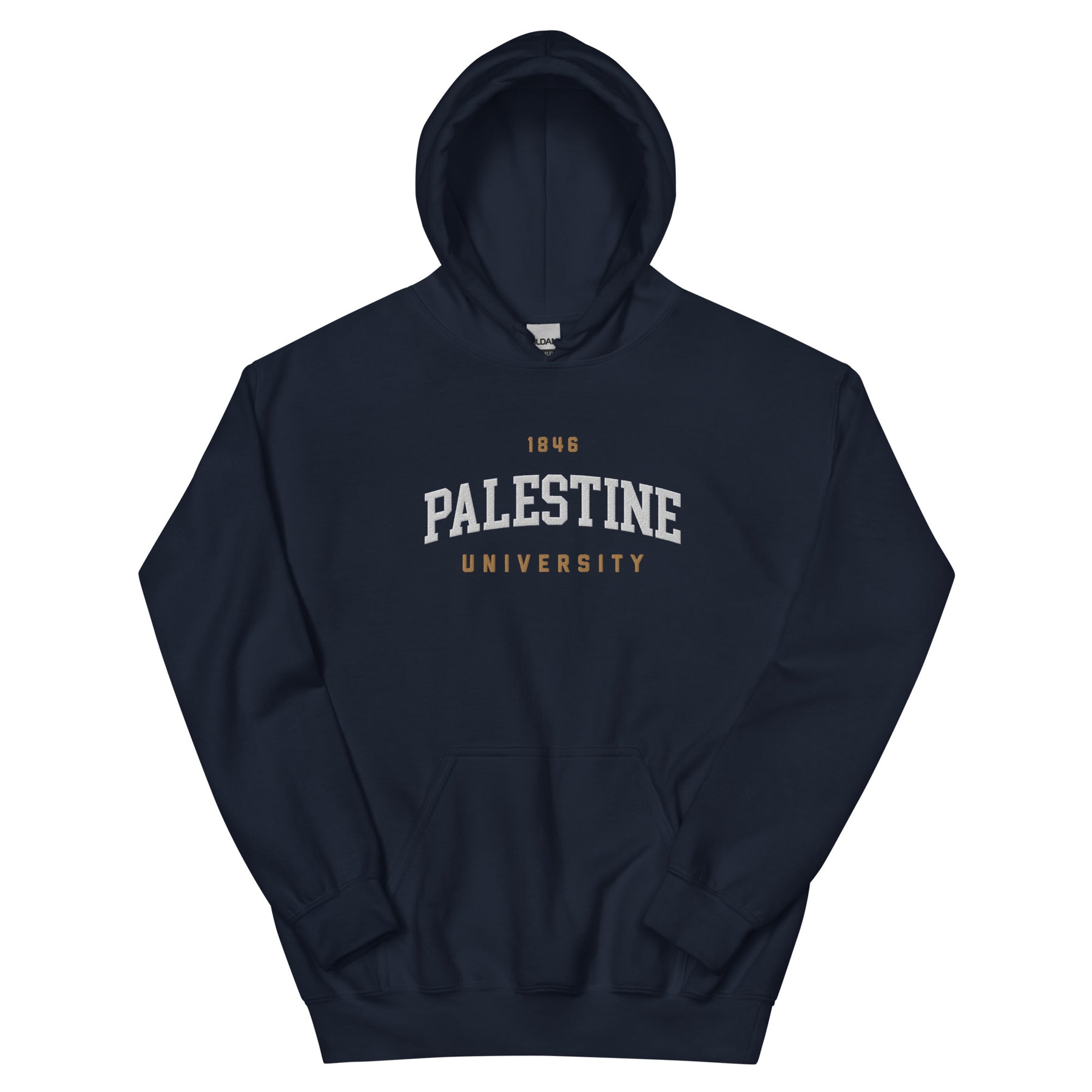 Palestine University 1846 hoodie in navy by Dar Collective